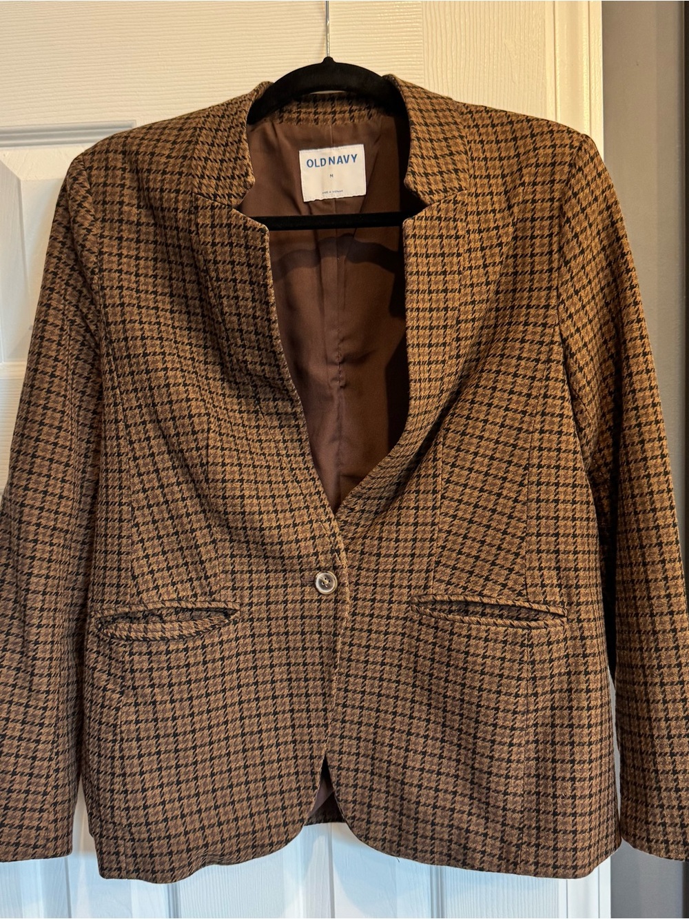 Old Navy Brown Houndstooth Blazer